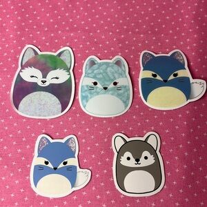 Squishmallow Stickers Fox Bundle 5 stickers